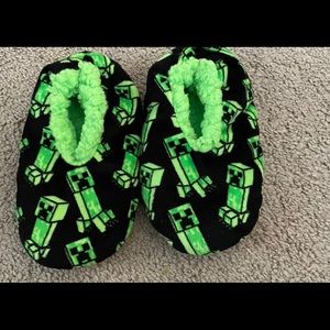Minecraft boy slippers